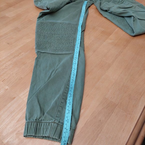 ARIZONA JEAN CO drawstring Elastic Cotton Cargo Joggers Olive men Size 29 - Picture 9 of 9